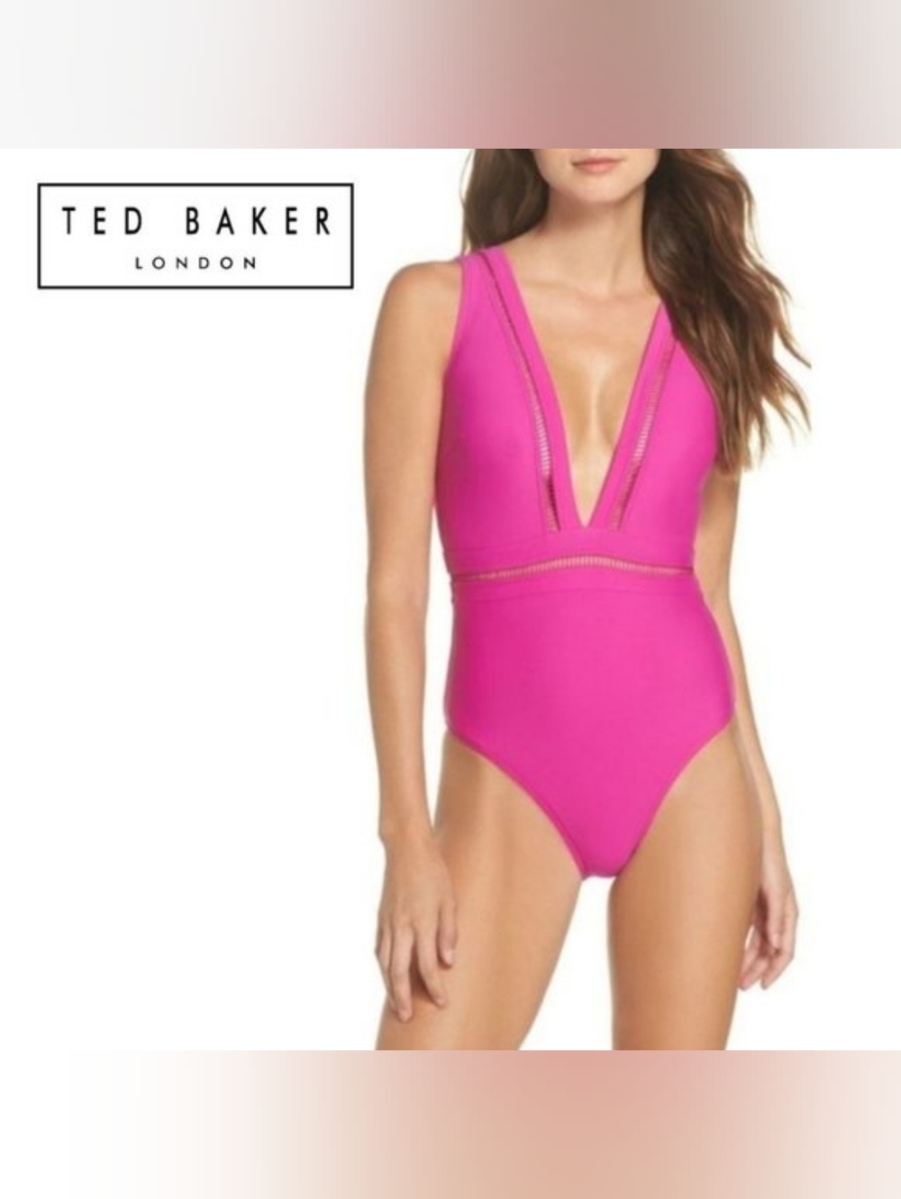Ted Baker Deep V Plunge One Piece Swimsuit